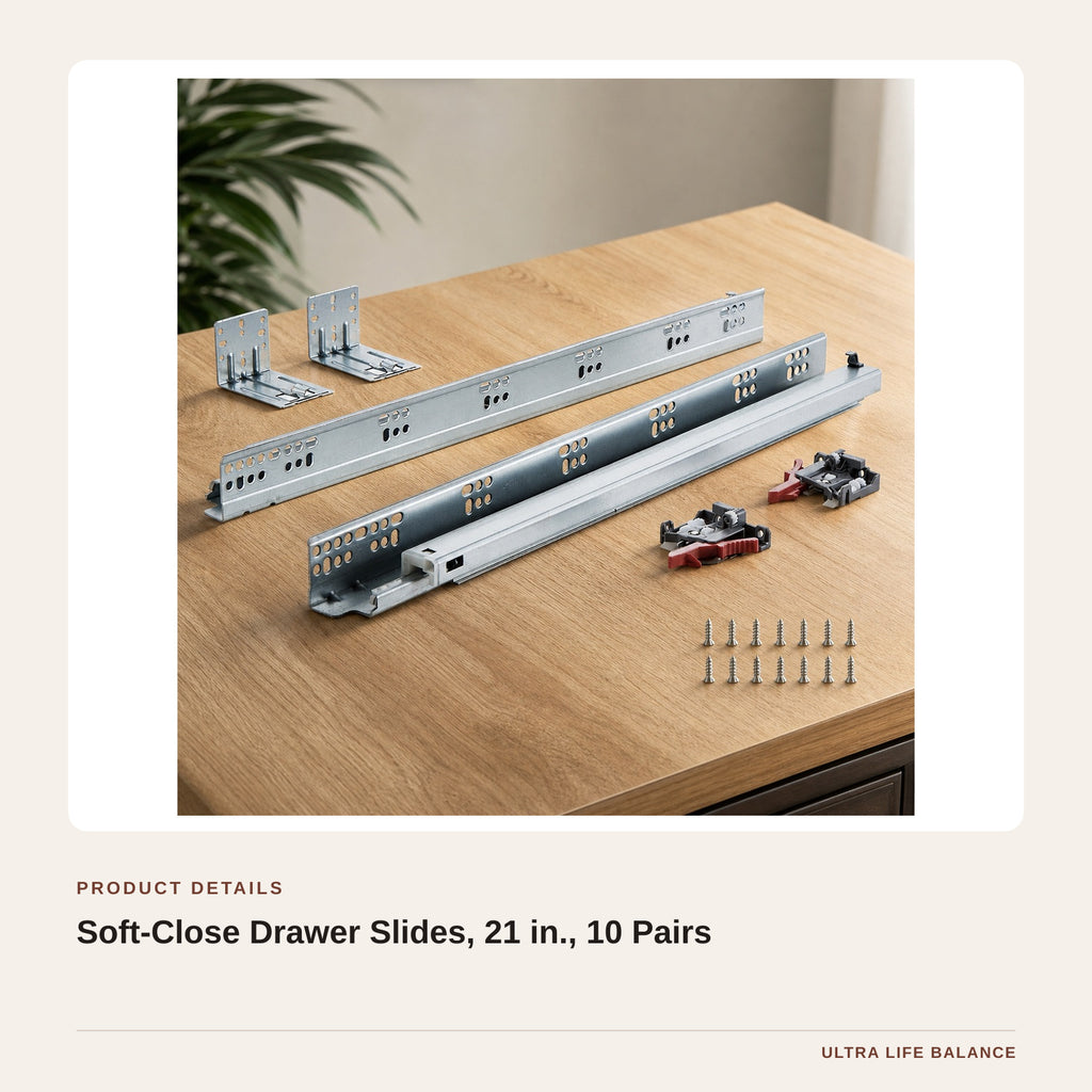 Soft-Close Drawer Slides, 21 in., 10 Pairs product detail