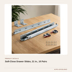 Soft-Close Drawer Slides, 21 in., 10 Pairs product detail