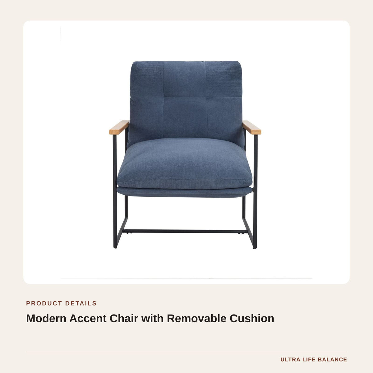 Modern Accent Chair with Removable Cushion product detail