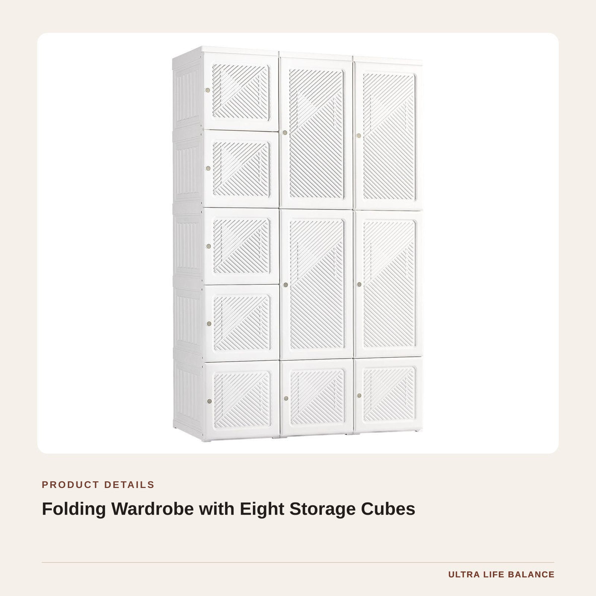 Folding Wardrobe with Eight Storage Cubes product detail