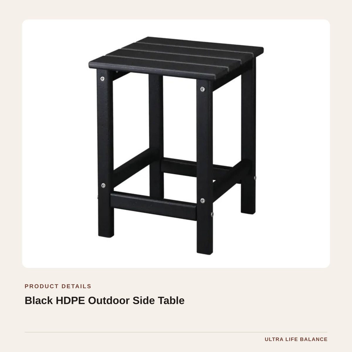 Black HDPE Outdoor Side Table product detail