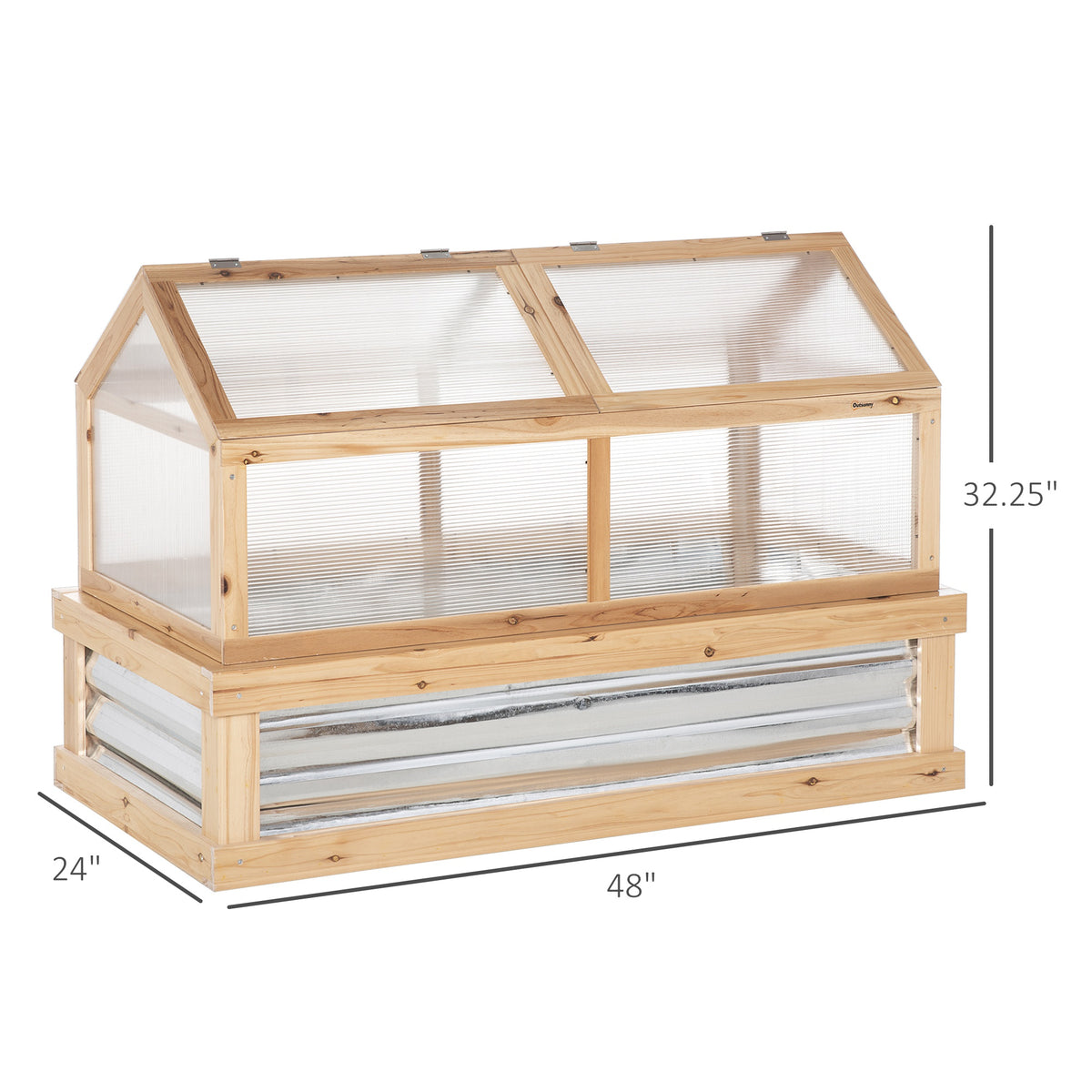 48" X 24" X 32.25" Elevated Planting Beds Garden Wooden Cold Frame Greenhouse Flower — product image 3