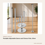Portable Adjustable Dance and Fitness Pole, Silver product detail