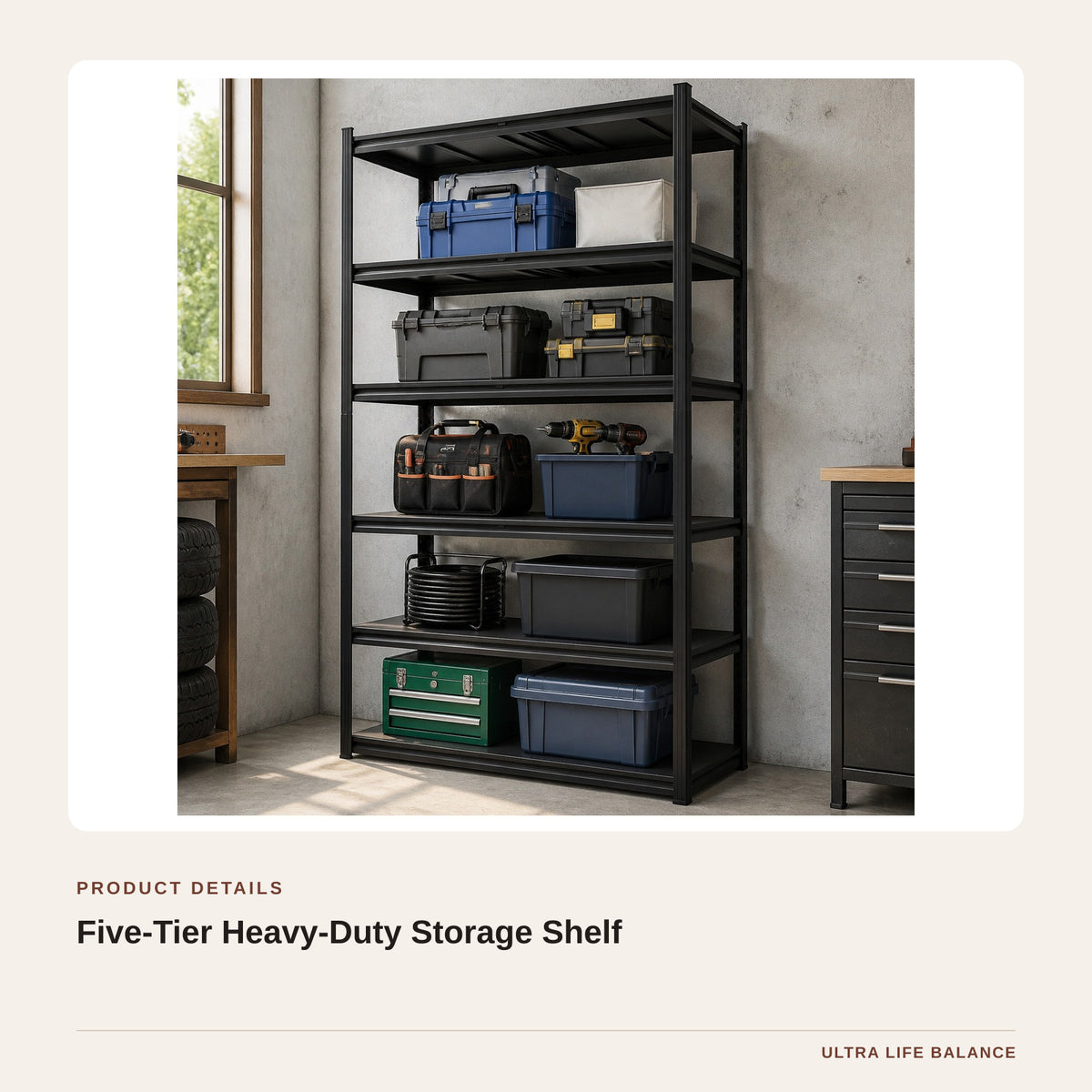 Five-Tier Heavy-Duty Storage Shelf product detail
