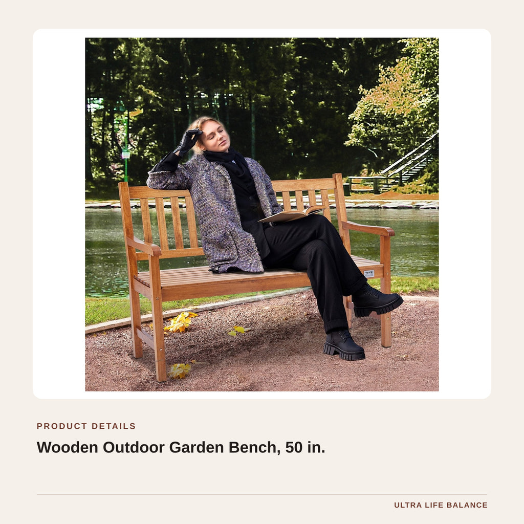 Wooden Outdoor Garden Bench, 50 in. product detail