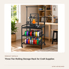 Three-Tier Rolling Storage Rack for Craft Supplies product detail