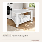 Steel Laundry Pedestal with Storage Shelf product detail