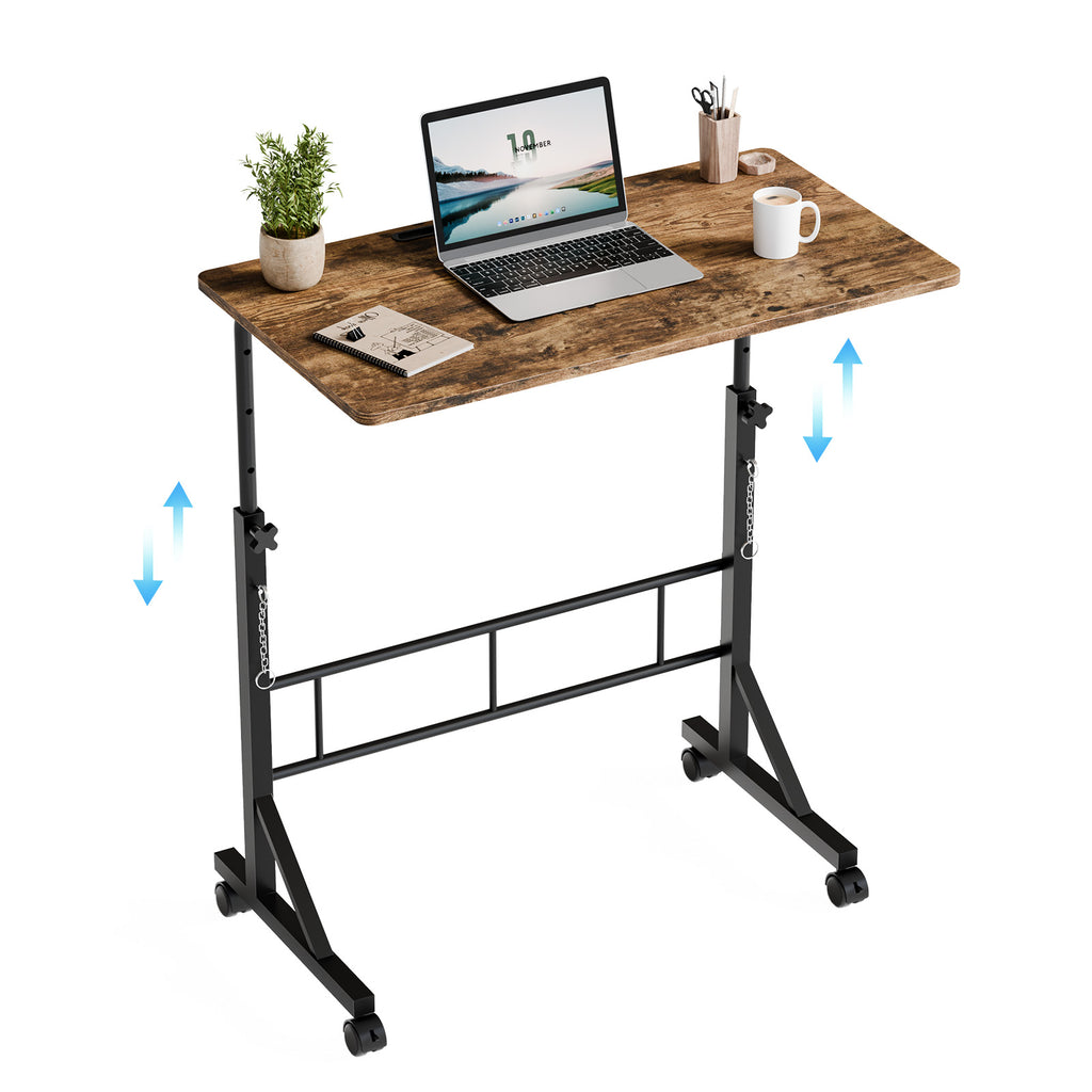 31.5-inch Adjustable-height Mobile Desk, Equipped With Locking Wheels And Clasps, Suitable For Mobile Desks And Active Home Offices — product image 3