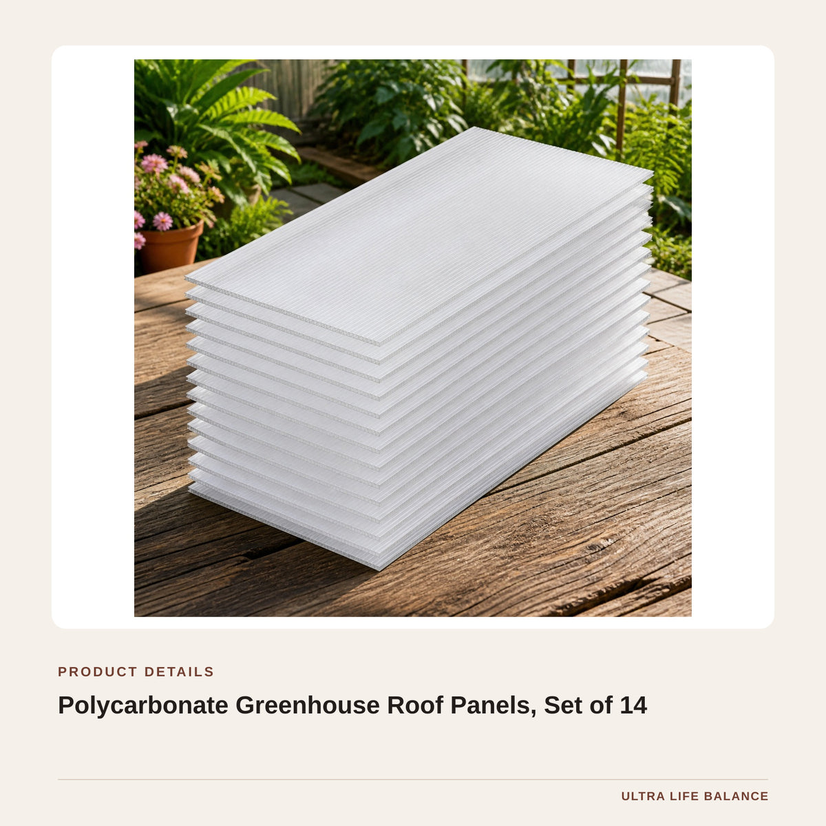 Polycarbonate Greenhouse Roof Panels, Set of 14 product detail