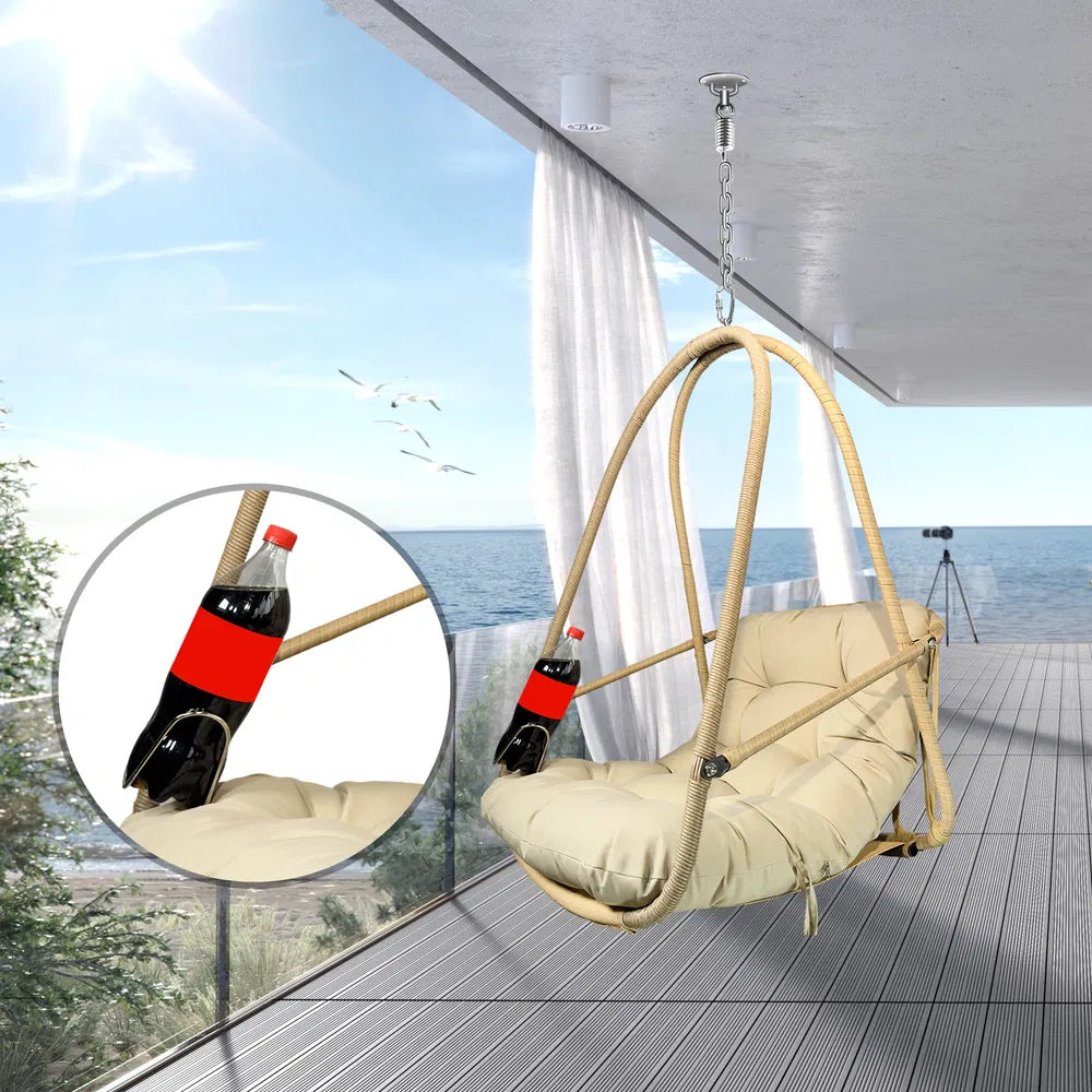 Hanging Egg Chair - Indoor/outdoor Woven Rattan Swing Chair - 350lb Capacity — product image 1
