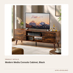 Modern Media Console Cabinet, Black product detail