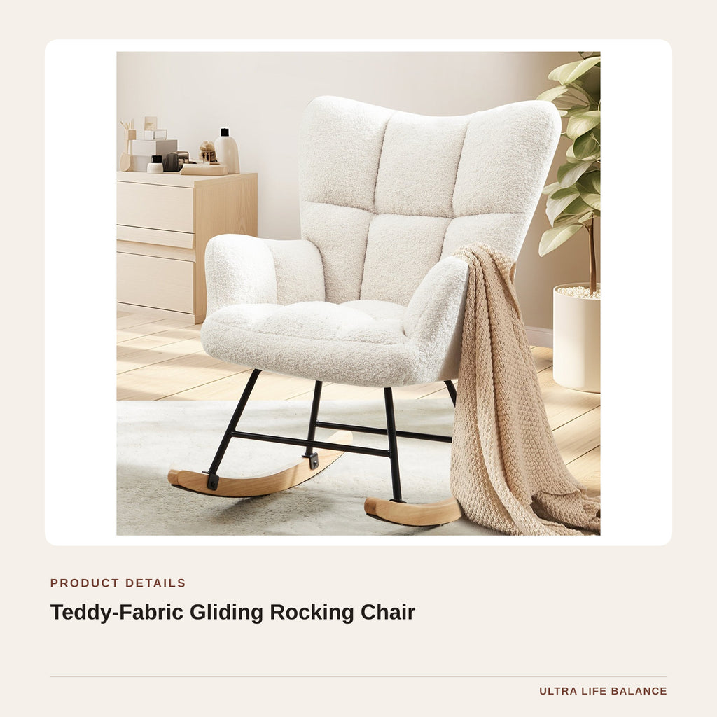 Teddy-Fabric Gliding Rocking Chair product detail