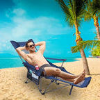 Foldable Camping Chair Collapsible Reclining Chair 330lbs Load Heavy Duty Steel Lawn — product image 3