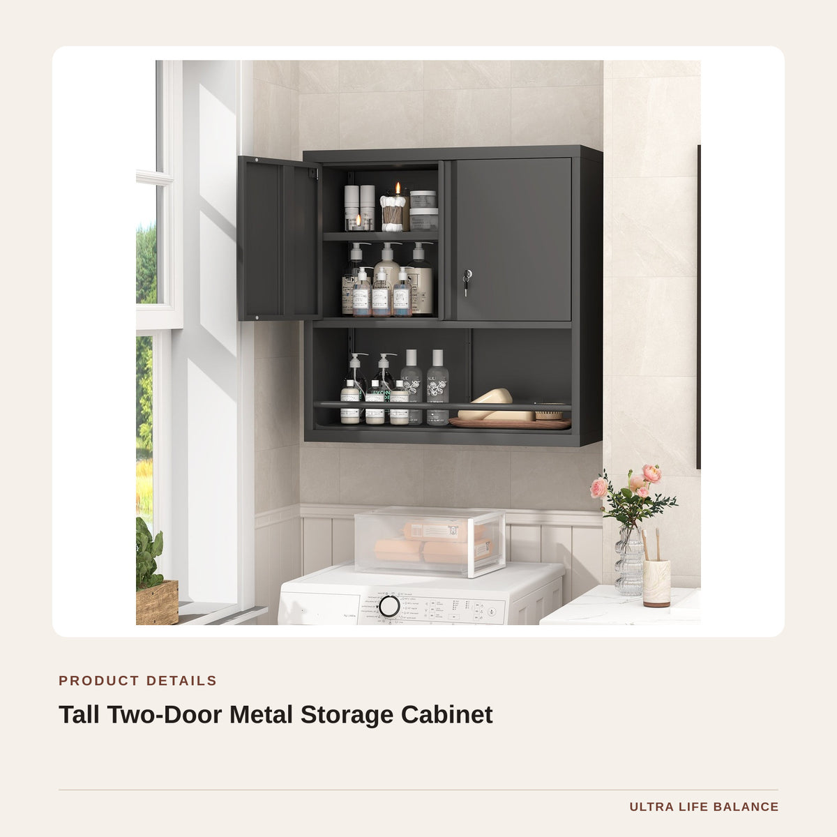 Tall Two-Door Metal Storage Cabinet product detail