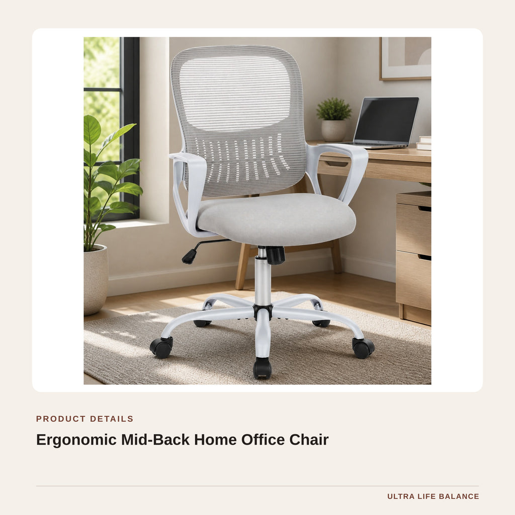 Ergonomic Mid-Back Home Office Chair product detail