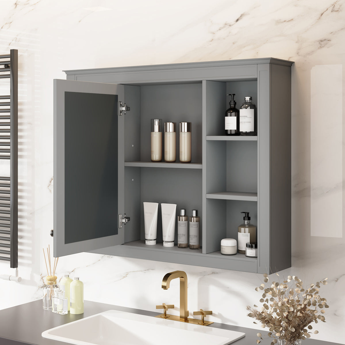 35 X 27.5 Medicine Cabinet — Wall Mounted Bathroom Storage Cabinet — product image 3