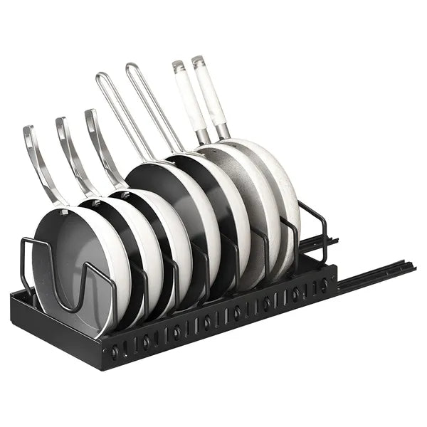 Pull Out Pots and Pans Organizer Under Cabinet with 8 Adjustable Dividers Rustproof — product image 1