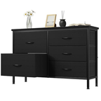 5 Drawer Dresser For Bedroom, Drawers With Wooden Top Metal Frame — product image 1