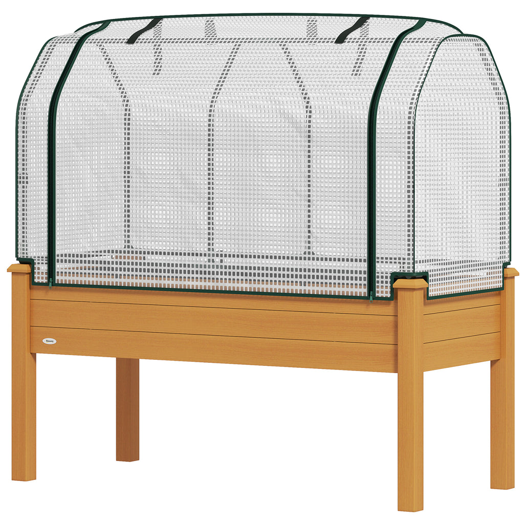 Raised Garden Bed with Pe Greenhouse Cover Outdoor Planter Box for Herbs and Vegetables — — product image 1