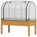 Raised Garden Bed with Pe Greenhouse Cover Outdoor Planter Box for Herbs and Vegetables — — product image 1