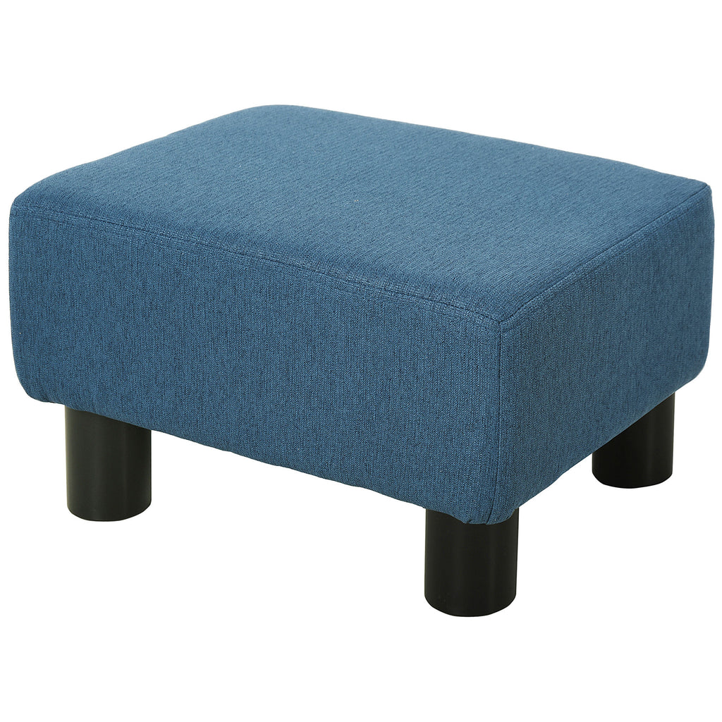 Ottoman Foot Rest — Small Foot Stool with Linen Fabric Upholstery and Plastic Legs — product image 1