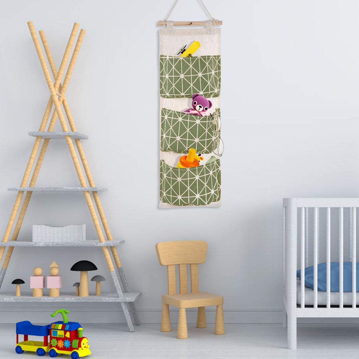 1pc Wall Mounted Storage Bag Door Closet Hanging Storage Bag Organizer Waterproof 3 Pockets — product image 3