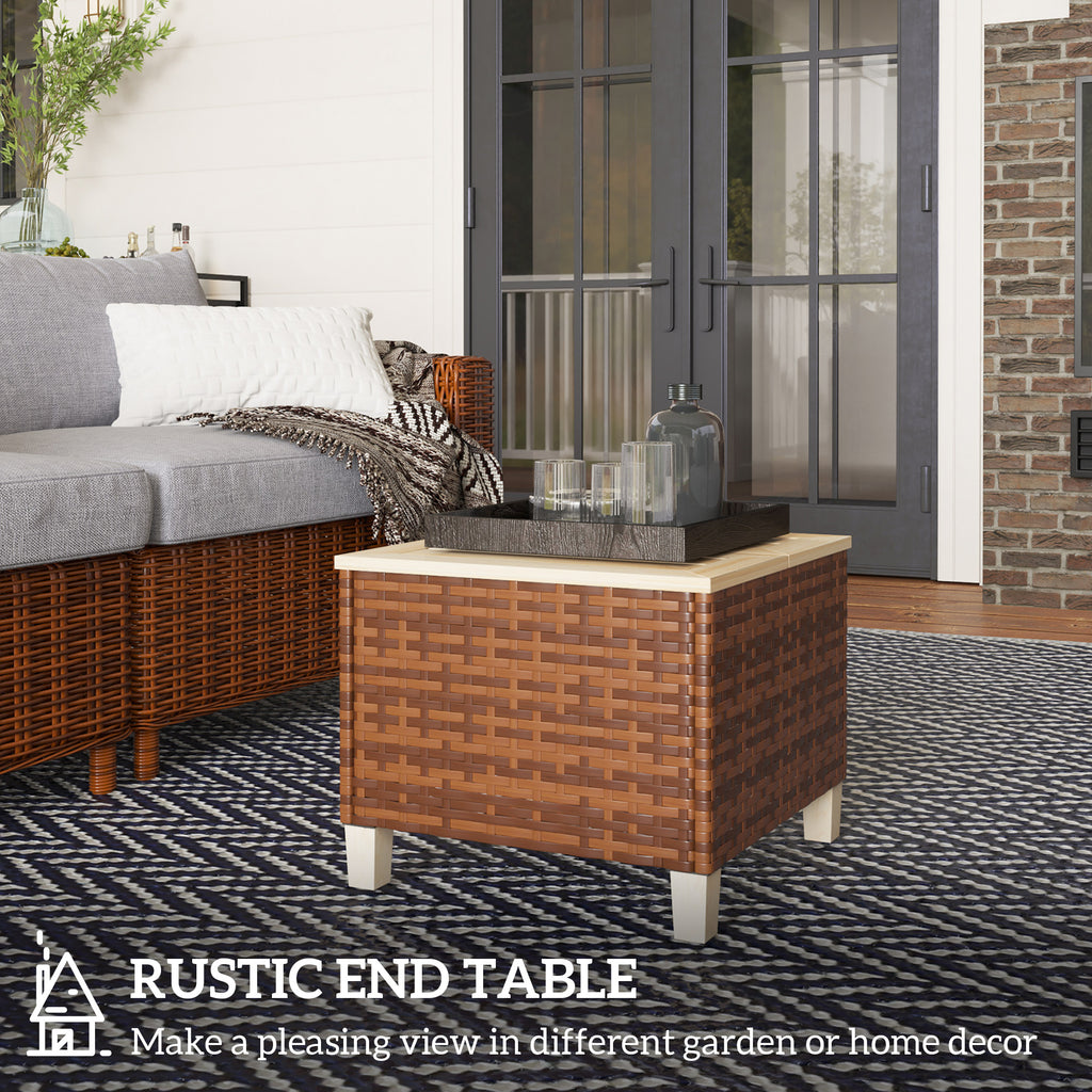 Outdoor Side Table with PE Rattan — product image 3