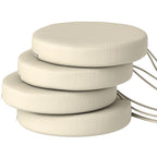Patio Chair Cushions Set of 4 Round Seat Cushions for Dining Bistro Chairs Machine Washable, 15" x 15" x 3", Cream White — product image 1