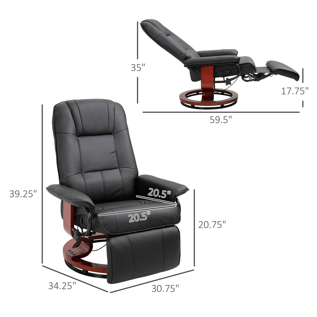 Faux Leather Lounge Chair with Footrest and Armrest — Manual Swivel Recliner for Living Room — product image 2
