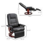 Faux Leather Lounge Chair with Footrest and Armrest — Manual Swivel Recliner for Living Room — product image 2