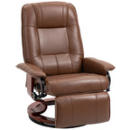 Swivel Recliner Chair — Pu Leather Reclining Armchair with Retractable Footrest — product image 1
