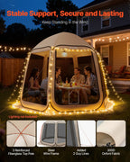 Screen House Tent, 10 X 9.2 Ft, 4-8 Person Pop Up Screen Tent, Portable Screened In Canopy With Carry Bag, Netting Sides, Ground Stakes, For Garden, Patio, Backyard, Outdoor Activities, Beige — product image 2