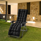 71x22in Plus Type Chaise Lounger Cushion Recliner Rocking Chair Sofa Mat Deck Chair Cushion — product image 3