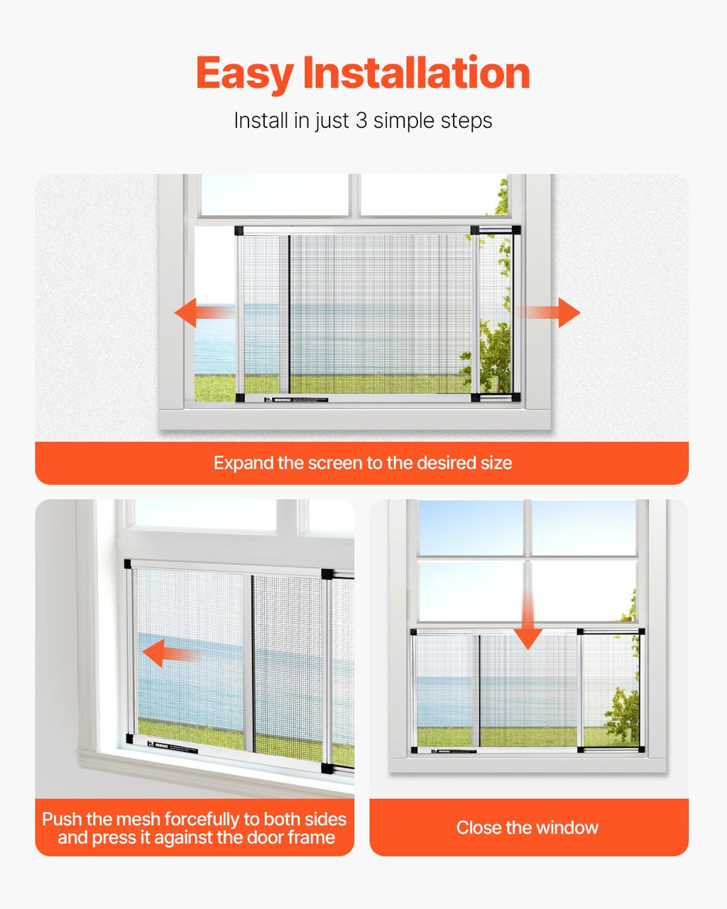 Adjustable Window Screen — Horizontal Or Convert to Vertical Adjustable Installation — product image 2