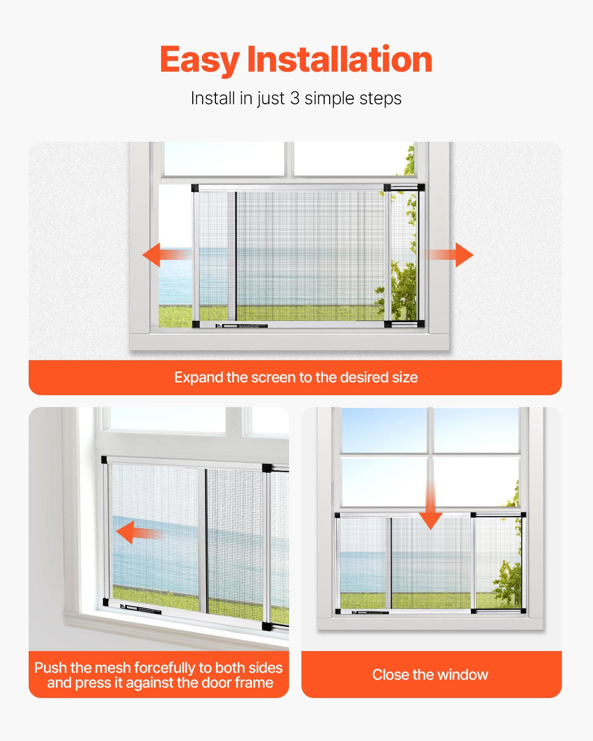 Adjustable Window Screen — Horizontal Or Convert to Vertical Adjustable Installation — product image 2