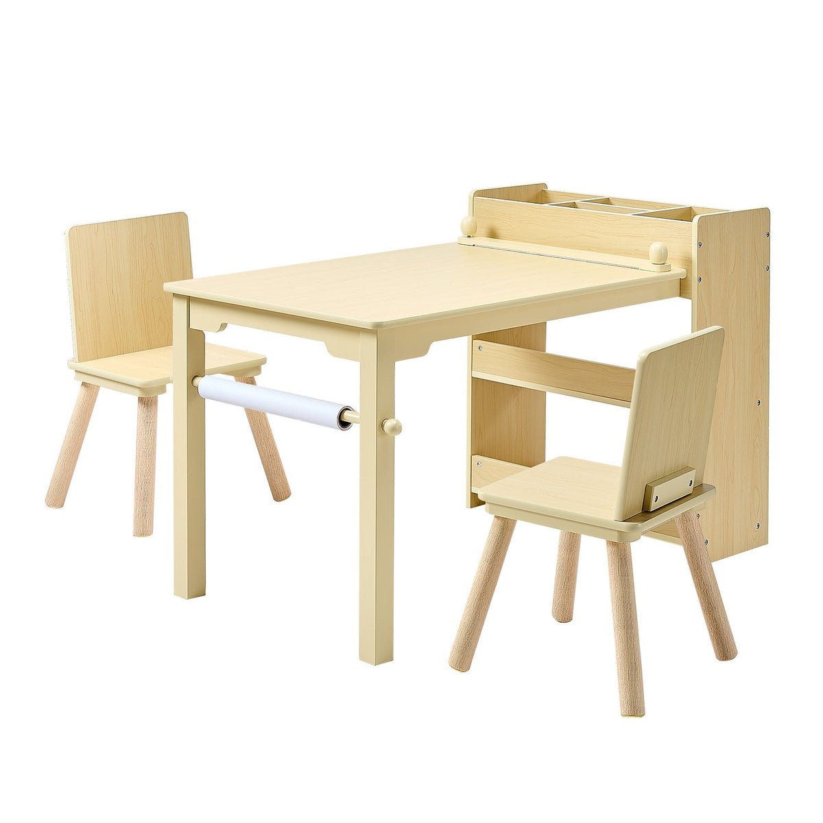 Kids Art Table and Chair Set — Toddler Craft Table with 3 Tiers Storage Cabinet — product image 1