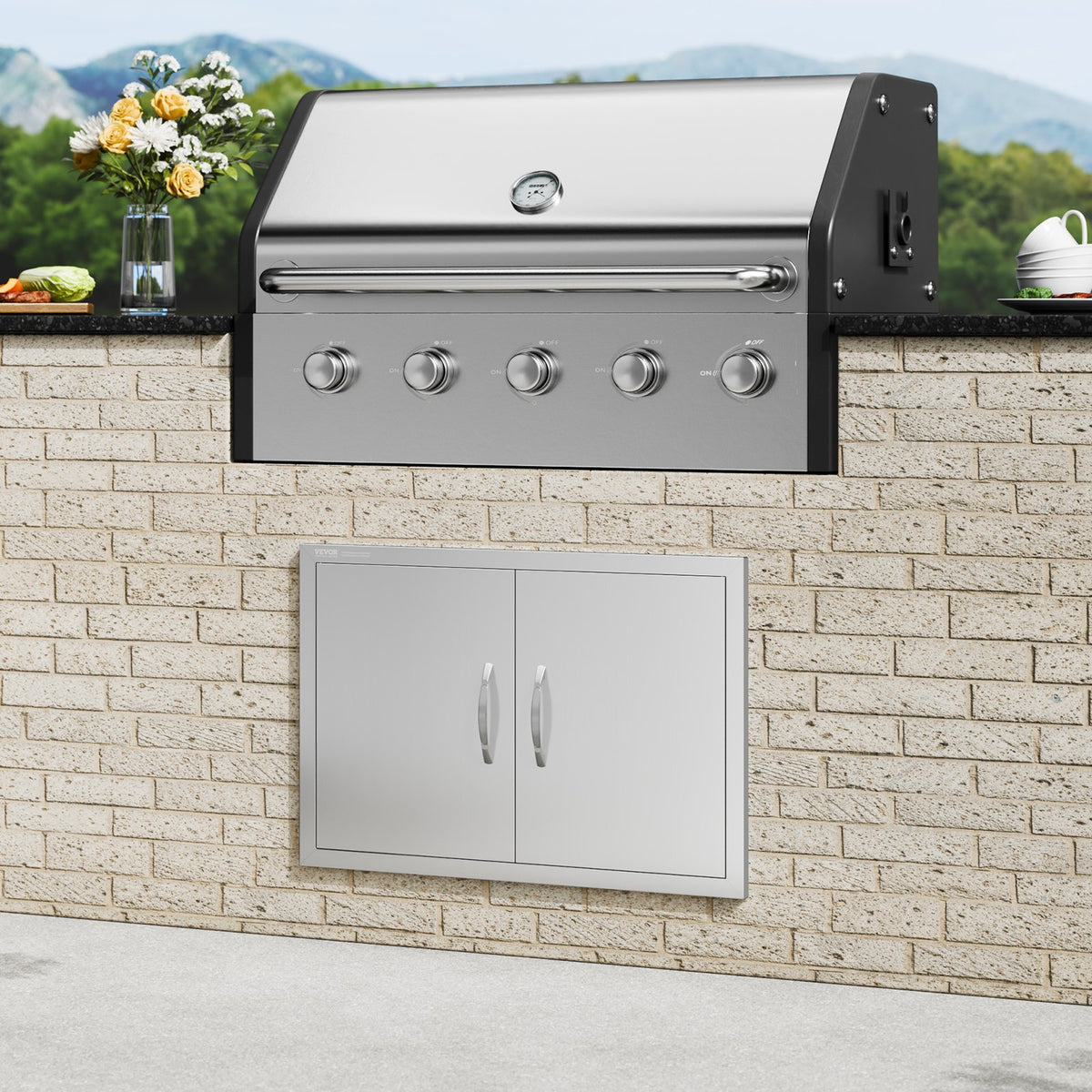 Bbq Access Door — 30w X 21h Inch Double Outdoor Kitchen Door — product image 1
