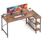 L-shaped Office Desk, 39-inch Computer Desk, Writing Work Desk With Reversible Storage Rack — product image 3