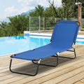 Folding Chaise Lounge Pool Chairs, Outdoor Sun Tanning Chairs with 5-Level Reclining Back, Steel Frame for Beach, Yard, Patio, Blue — product image 2