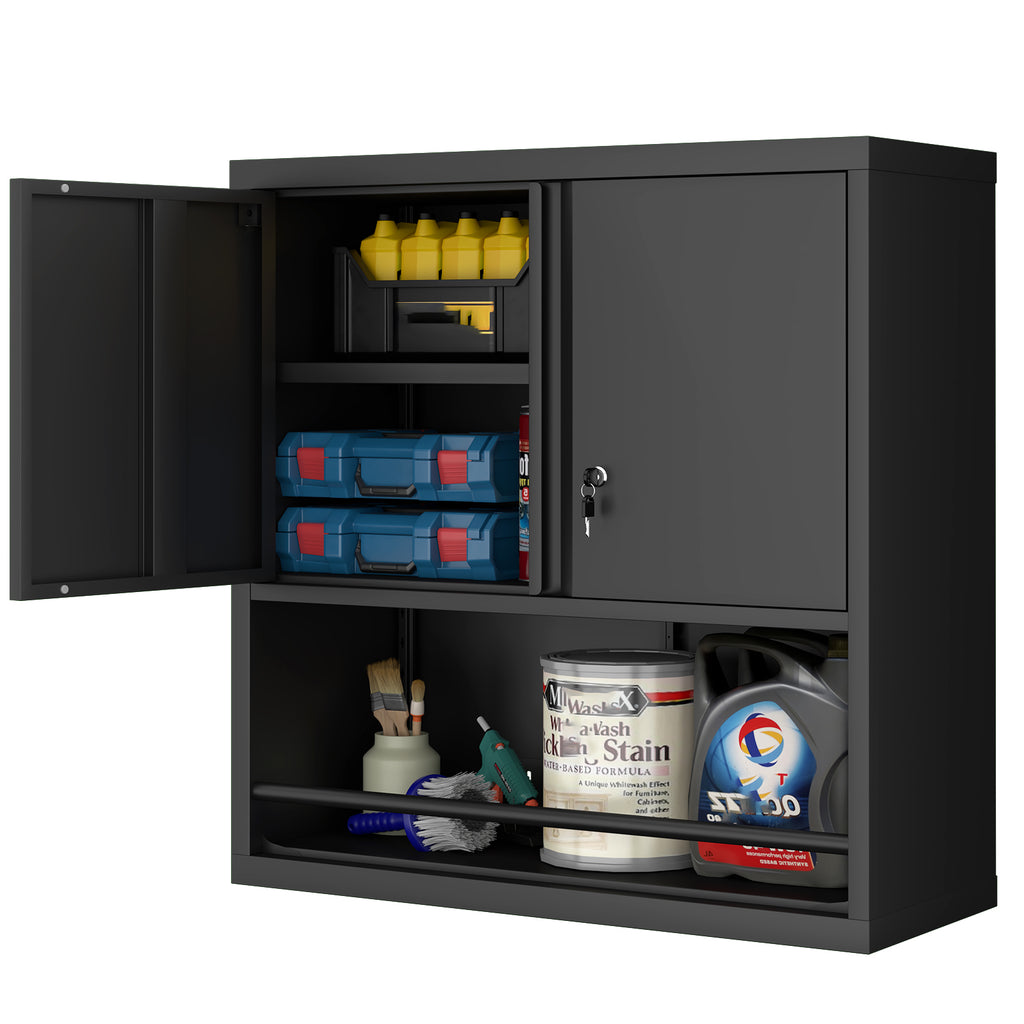 Metal Adjustable 2 Doors Metal Storage Cabinet Kitchen Pantry Cabinet With Adjustable Shelves Tall Steel Cabinet Locker For Kitchen, Living Room, Dining Room And Office — product image 2