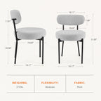White Cushion Black Steel Frame Comfortable Dining Room Chair — product image 3
