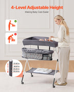 Baby Changing Table — Foldable Diaper Change Station with Side Basket — product image 3