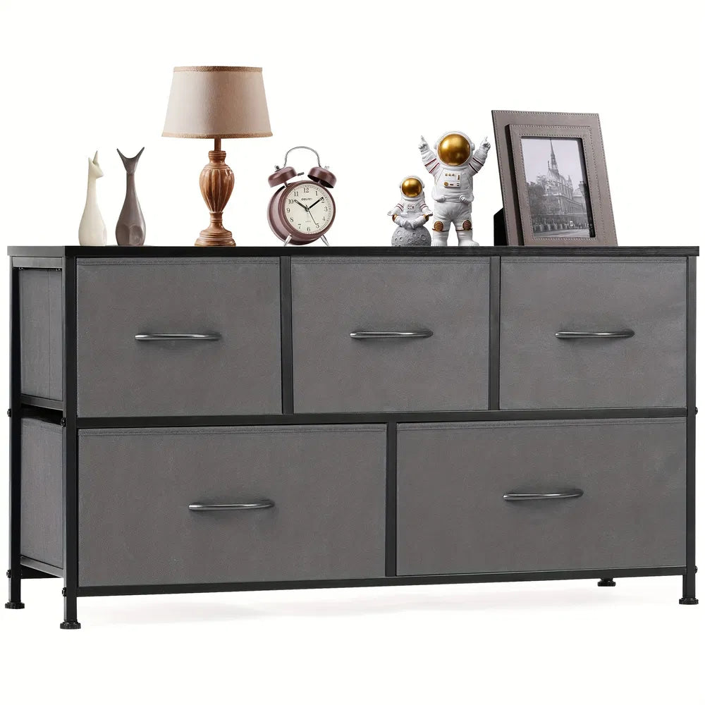 Dresser For Bedroom Storage Drawers Fabric Storage Tower With 5 Drawers, Chest Of Drawers With Fabric Bins — product image 3