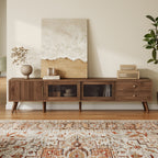 76 Modern Minimal Glass-Doors TV Stand for TVs Up to 85 Inches — product image 1