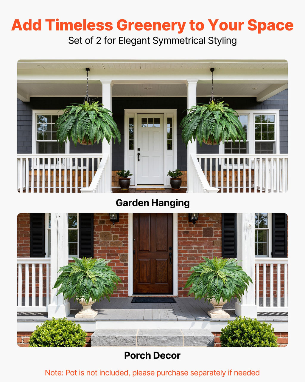 Artificial Ferns — 48 Inch Fake Boston Fern Bush Plant with 67 Fronds — product image 3