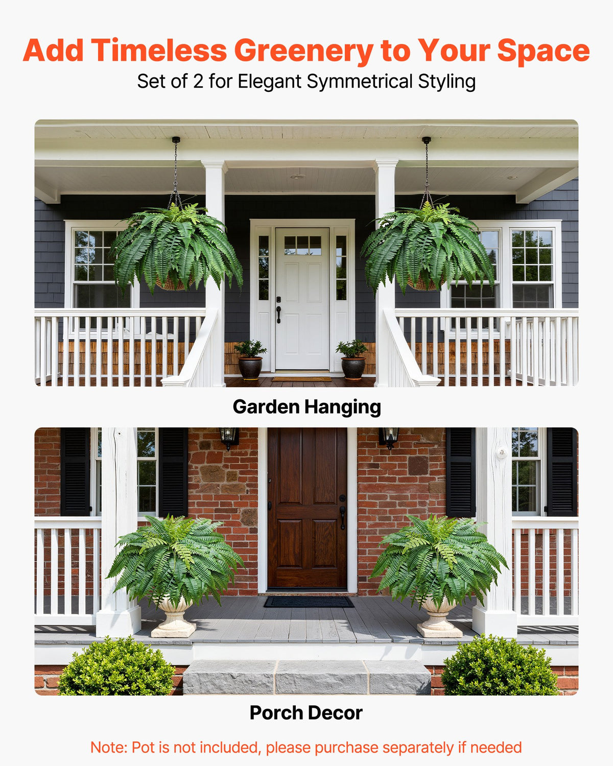 Artificial Ferns — 48 Inch Fake Boston Fern Bush Plant with 67 Fronds — product image 3