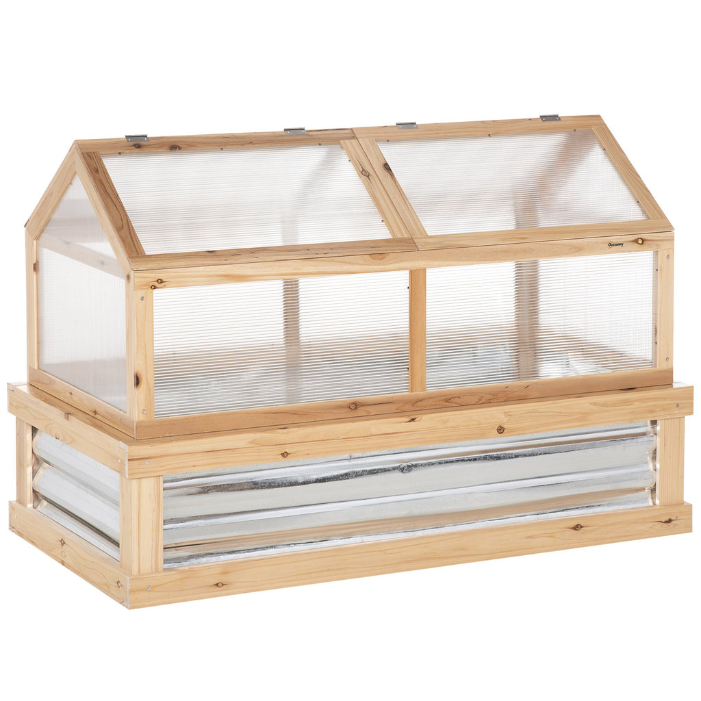 48" X 24" X 32.25" Elevated Planting Beds Garden Wooden Cold Frame Greenhouse Flower — product image 1