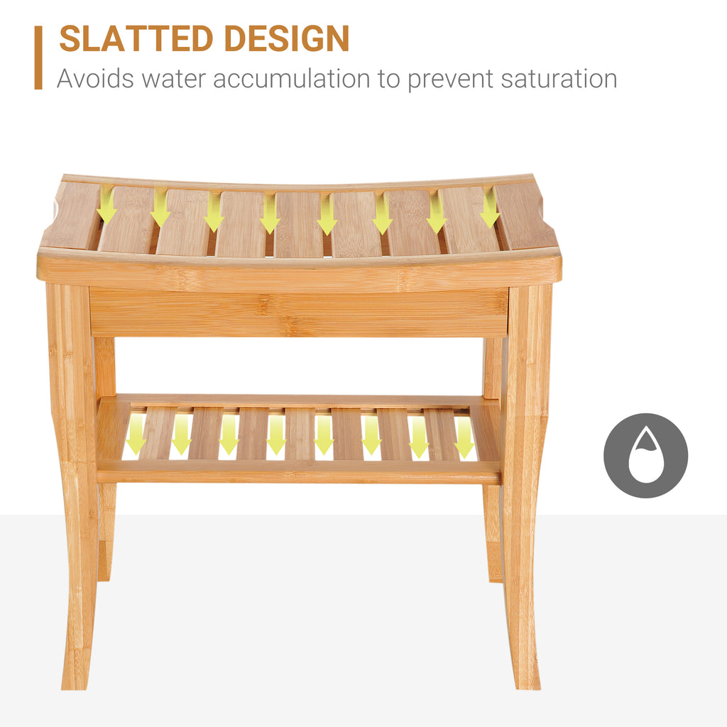 Long Bamboo Shower Bench Seat — product image 2