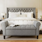 50 Inches Storage Ottoman — End of Bed Bench with Rolled Arms — product image 3