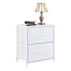 Black four-drawer fabric dresser — view 3